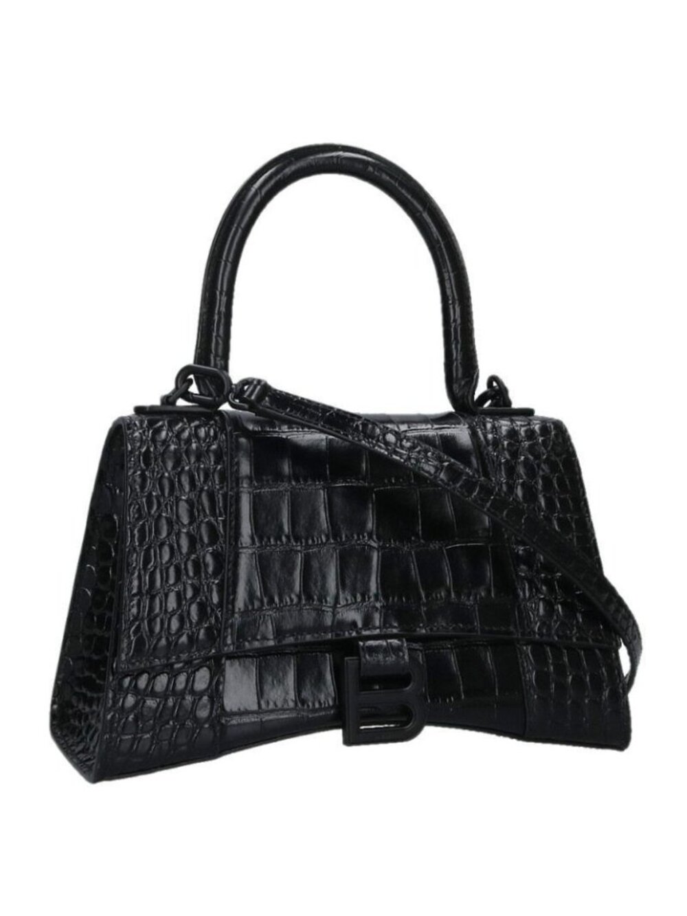 Balenciaga Hourglass Small Calfskin Croco Embossed Handbag - Picture 1 of 5